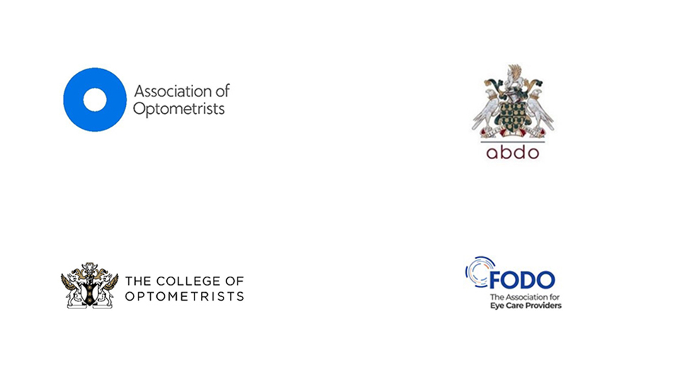 AOP, abdo, College of Optometrists and FODO logos