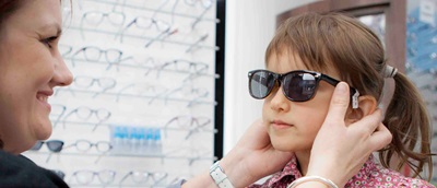 Child wearing sunglasses