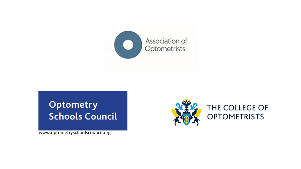 AOP, College of Optometrists and the Optometry Schools Council logos