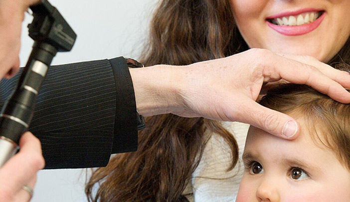 Child having sight test