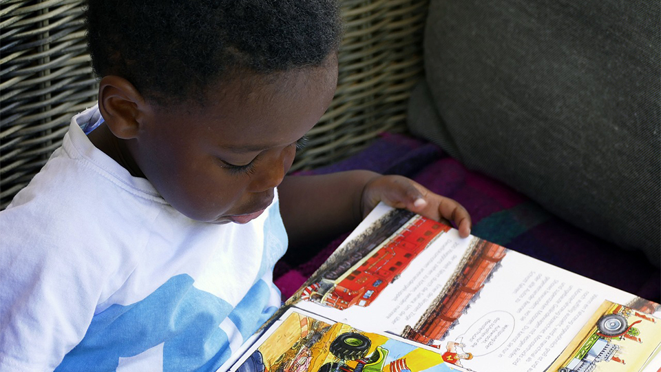 A child reading a book