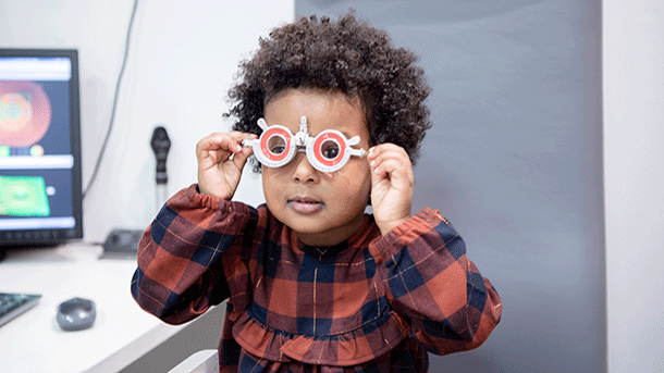 Child having eye test