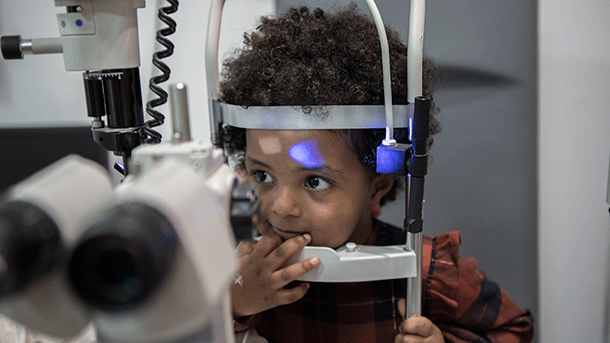 Child having a sight test