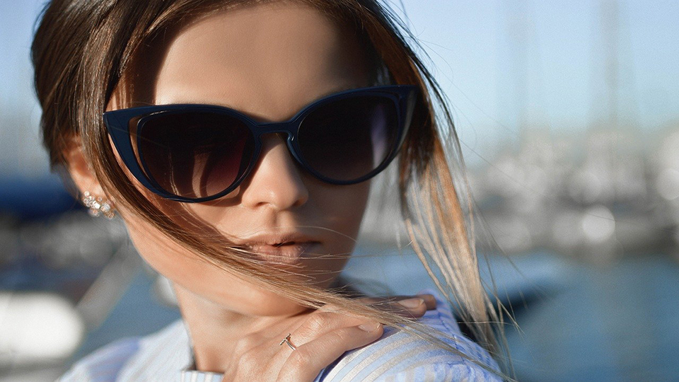 A woman wearing sunglasses