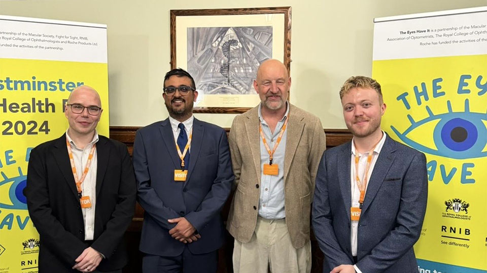  Peter Hampson, Clinical and Policy Director at the Association of Optometrists (AOP), Ankur Trivedi, Board Member, AOP, Adam Sampson, Chief Executive, AOP, Chris Whiting, External Affairs Officer, AOP