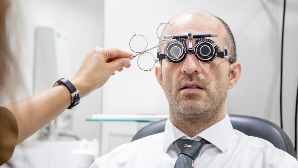 Optometrist at work