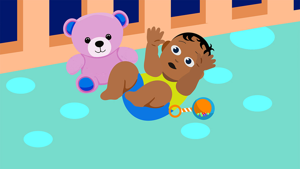 A baby playing animation