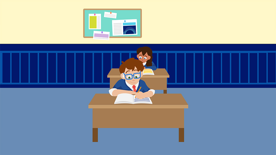 School children animation