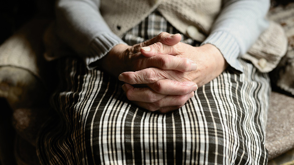 Elderly woman's hands