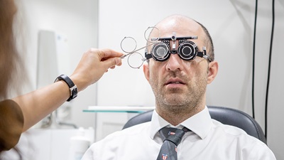 A man having a sight test