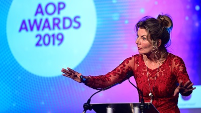 Jo Caufield host AOP awards ceremony 2019