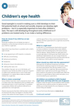Children's eye health leaflet cover