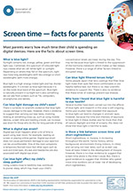 Download leaflet Screen time facts for parents