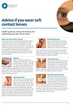 Advice for soft contact lens wearers leaflet cover
