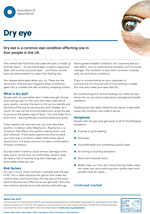 Dry eye leaflet cover
