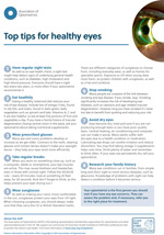 Top tips for healthy eyes leaflet
