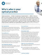 Who's who in your optical practice