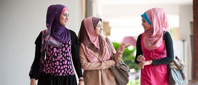 Three woman wearing hijab