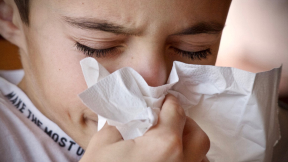 Woman with a cold