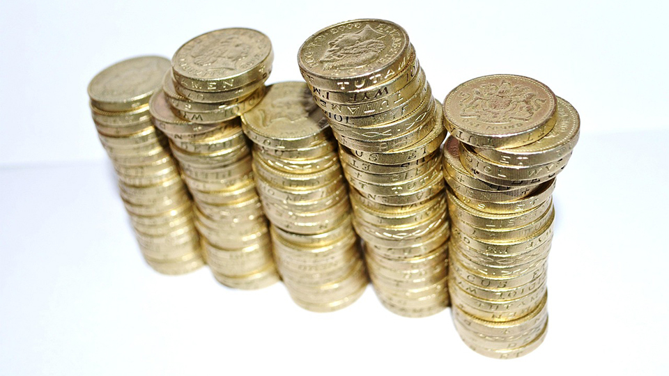 Stack of pound coins
