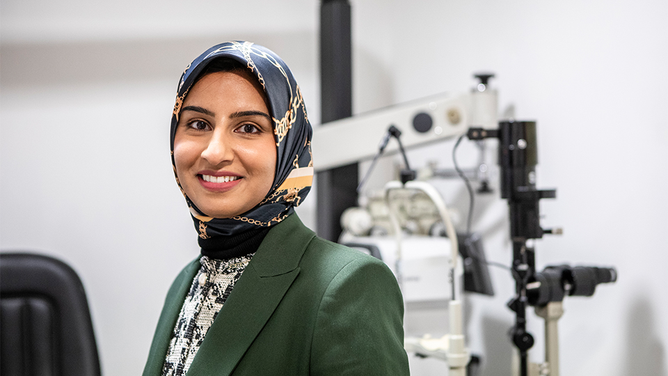 Optometrist at work