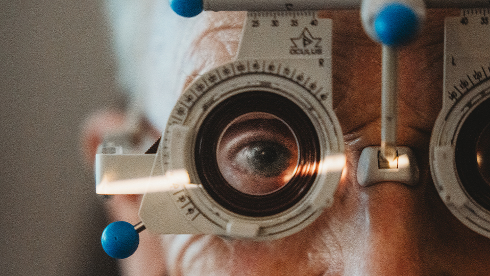 Man having an eye test