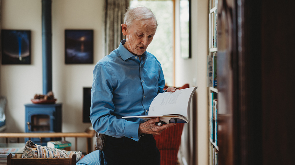 A man reading a book