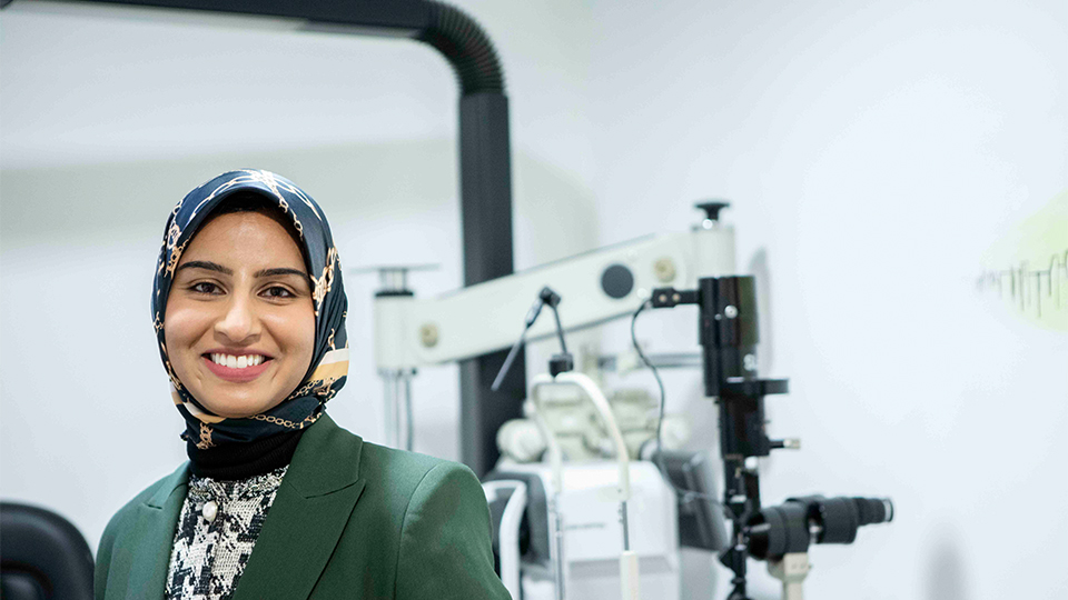 Optometrist at work