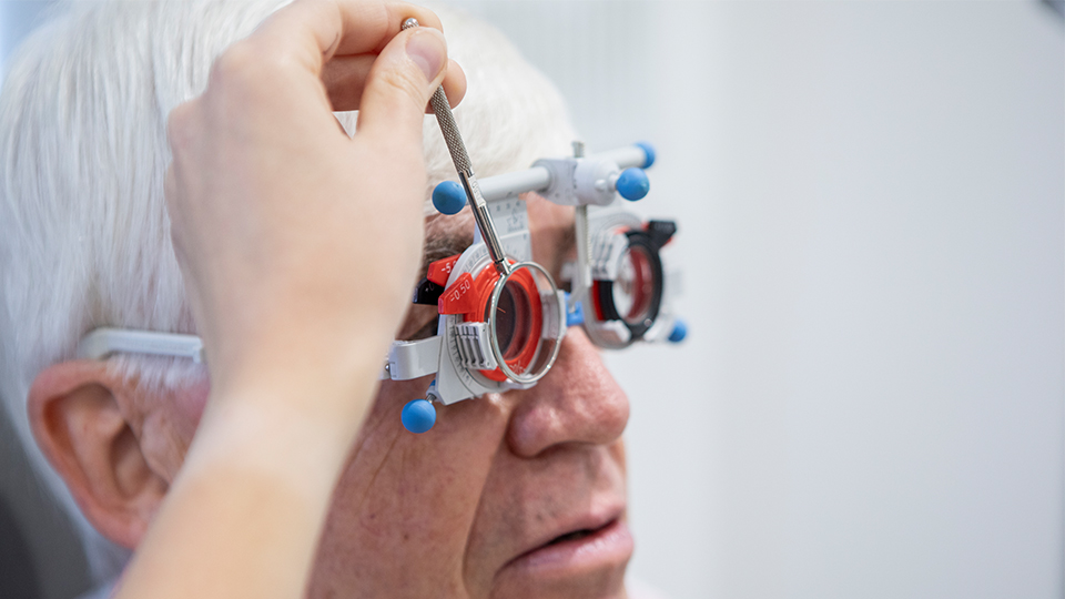 Man having an eye test