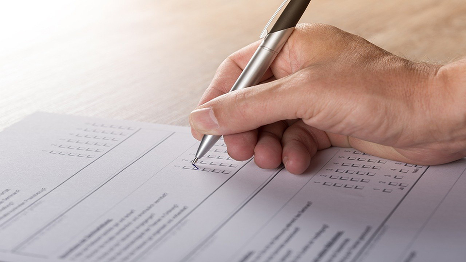 Completing a survey