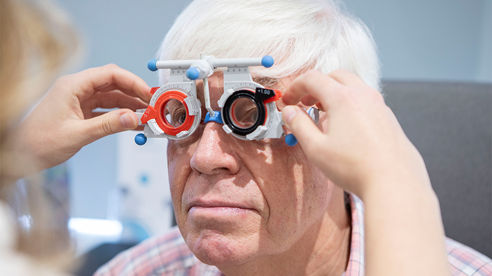 Man having an eye test