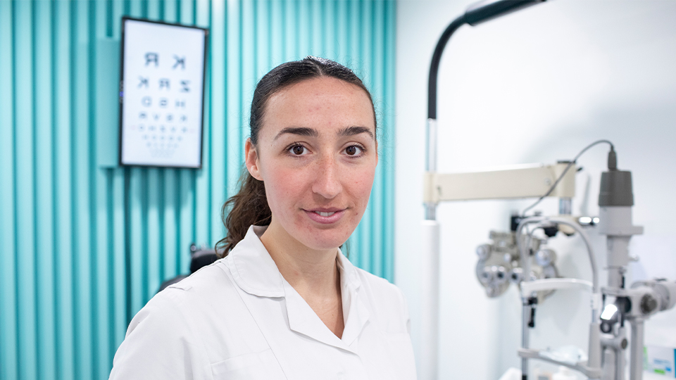 Optometrist at work