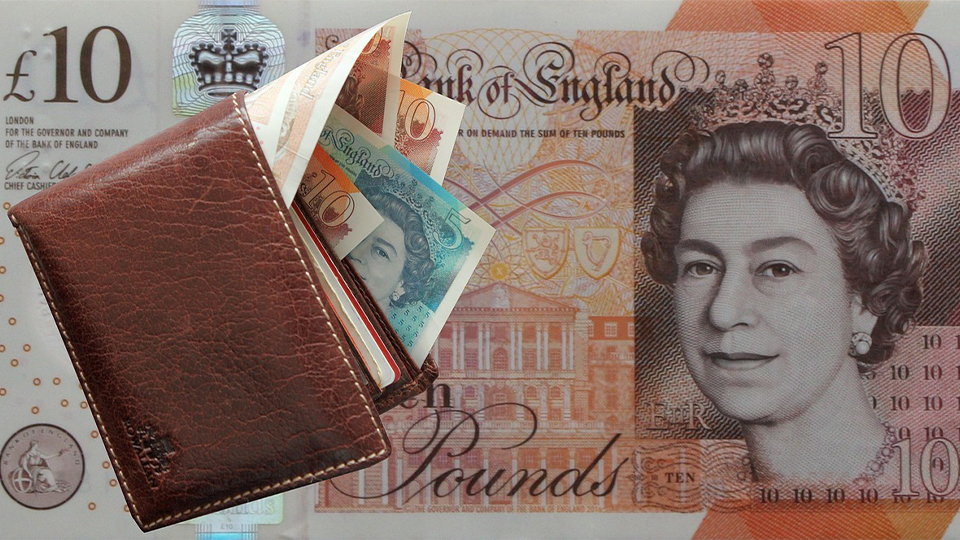 A wallet with some money