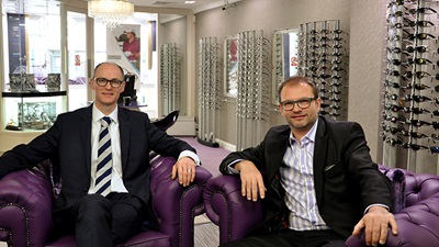 Andrew & Rogers Optometrists partners Roger Smyth (left) and Andrew Scott (right)