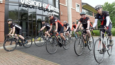 Vision Express staff cycle 300km to raise funds for Childhood Eye Cancer Trust