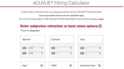 Acuvue fitting calculator