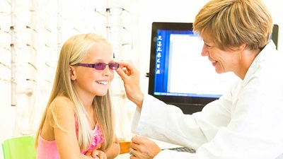 Child having a sight test