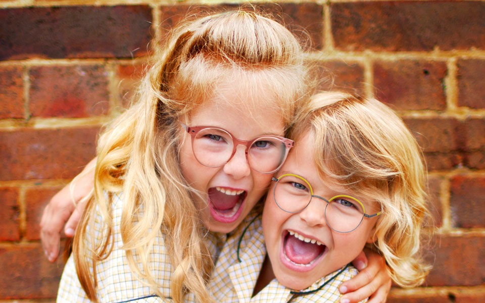 Two girls with glasses