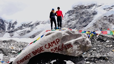 James Kidner at Everest base camp
