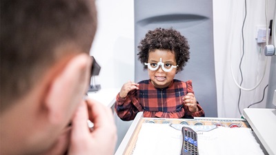 A child having a sight test