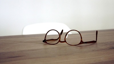 Spectacles on table