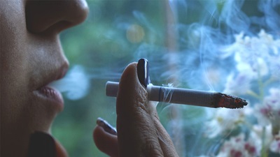 A women smoking