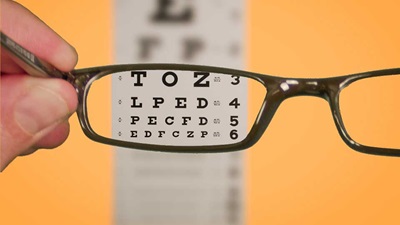 Testchart and glasses