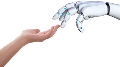 human and robot hand