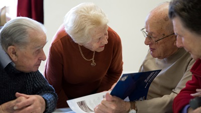 elderly group talking