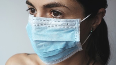 women in face mask
