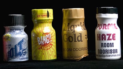 Different brands of poppers
