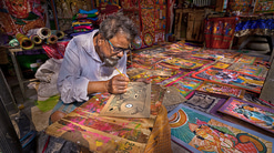 A man painting
