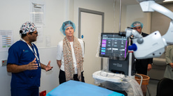 MP Pam Cox visiting the operating theatre at Optegra Colchester
