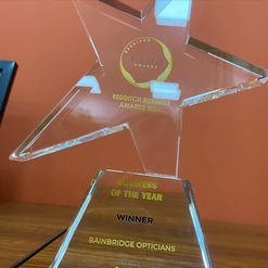 A glass star trophy for Business of the year winner 2024